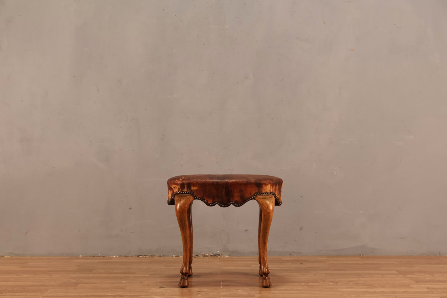 Hide & Nailhead "Ramsfoot" Stool