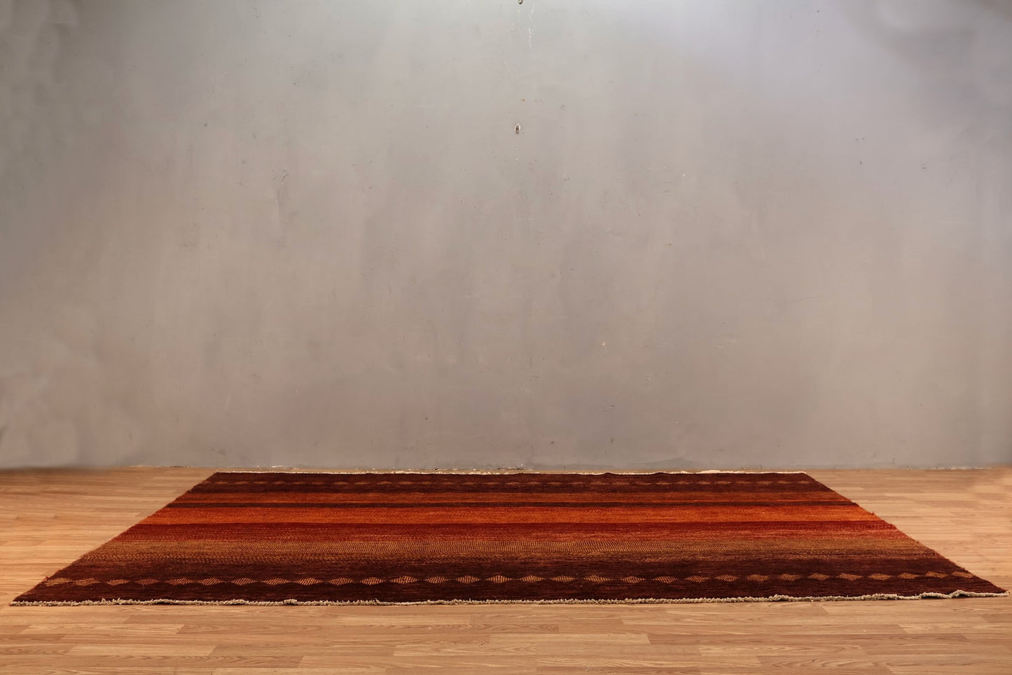 Large Red & Burgundy Striped Wool Rug - ONLINE ONLY