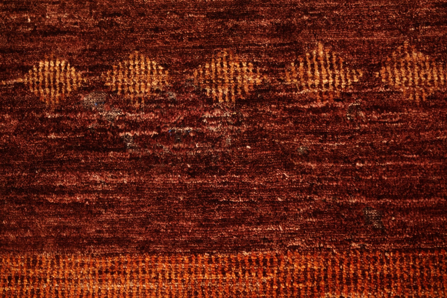 Large Red & Burgundy Striped Wool Rug - ONLINE ONLY