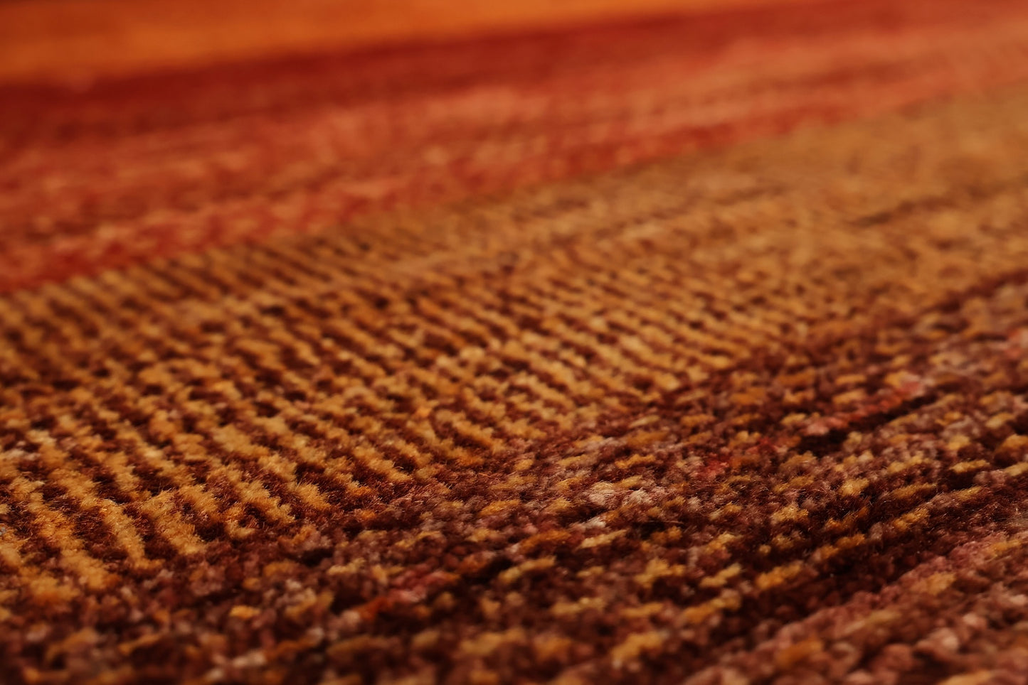 Large Red & Burgundy Striped Wool Rug - ONLINE ONLY