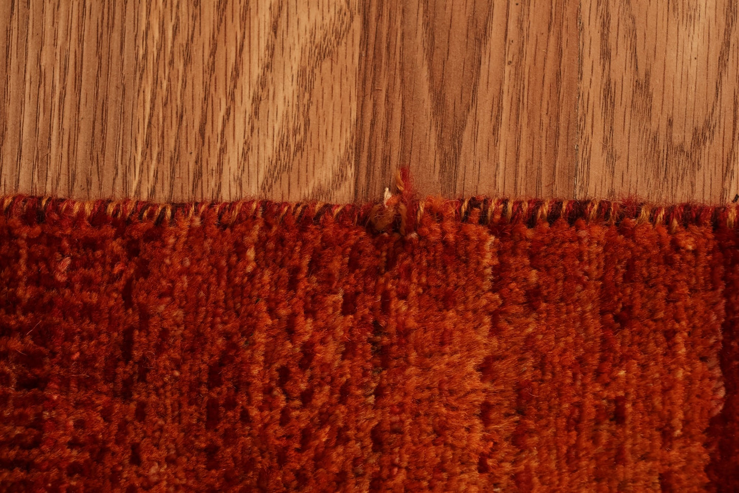 Large Red & Burgundy Striped Wool Rug - ONLINE ONLY