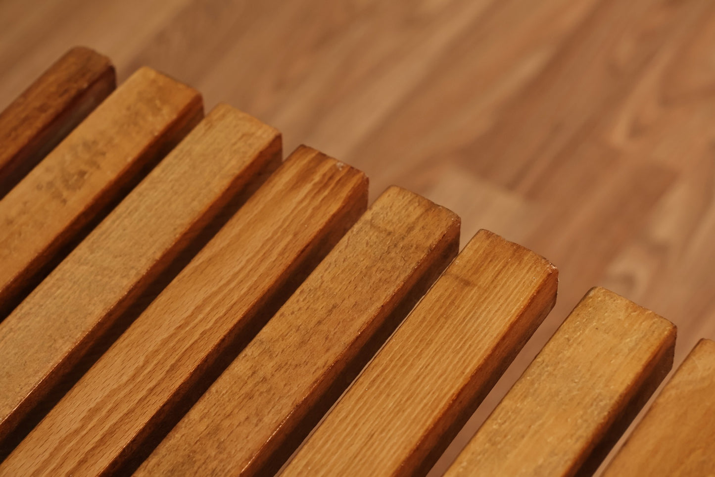 Golden Walnut Slatted Coffee Table