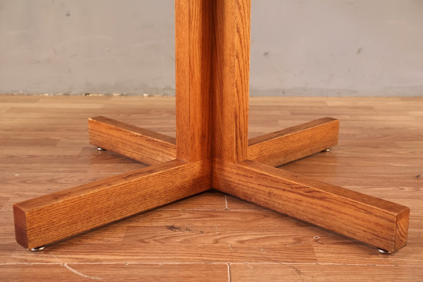Oak Parquet Round Dining Table - ONLINE ONLY