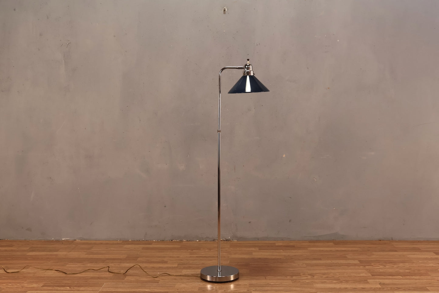 Blue Glass & Chrome Reading Lamp - ONLINE ONLY