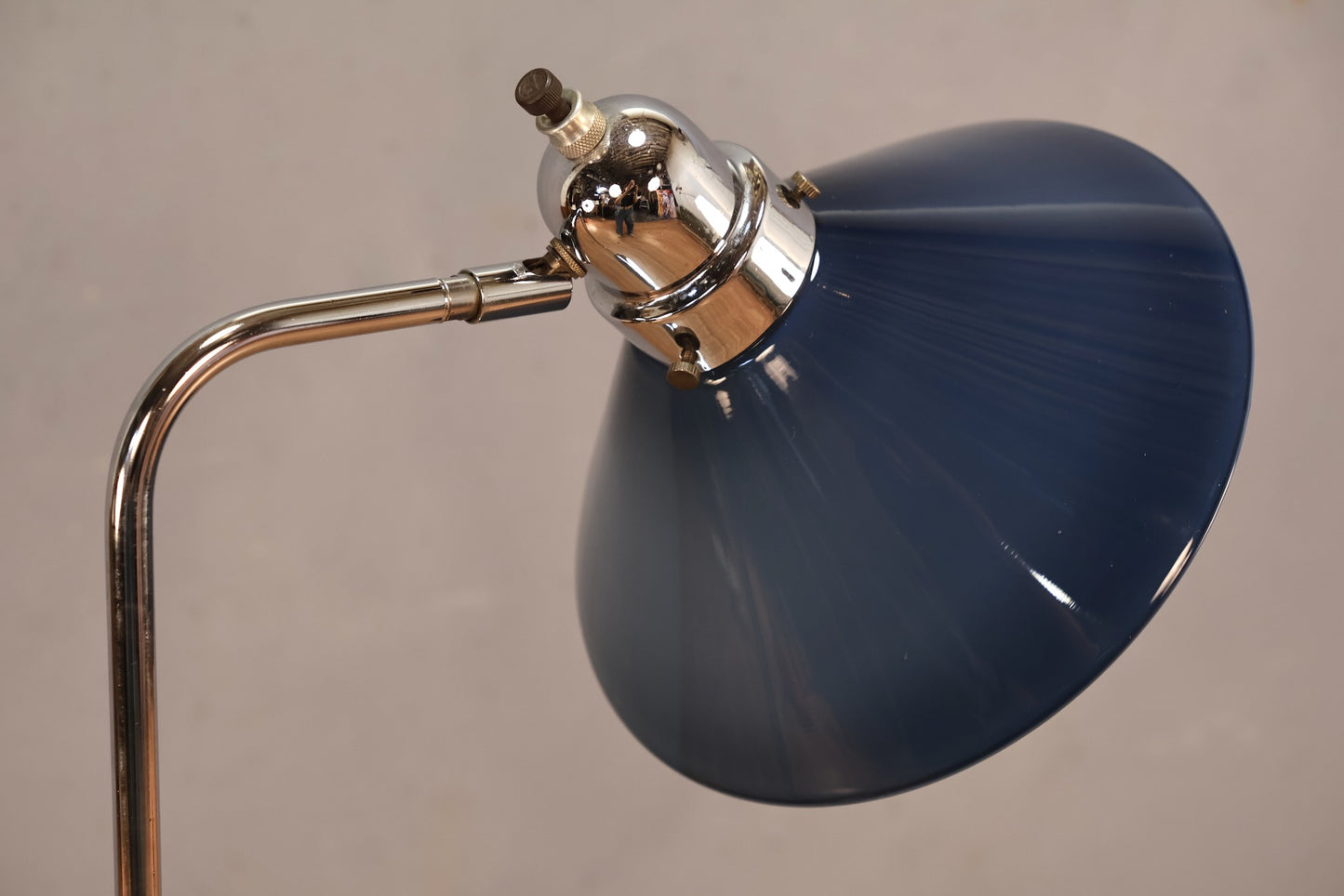 Blue Glass & Chrome Reading Lamp - ONLINE ONLY