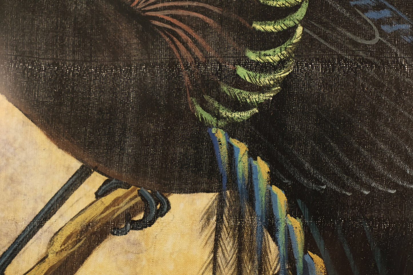 "Black Sicklebill" Silk Painting - ONLINE ONLY