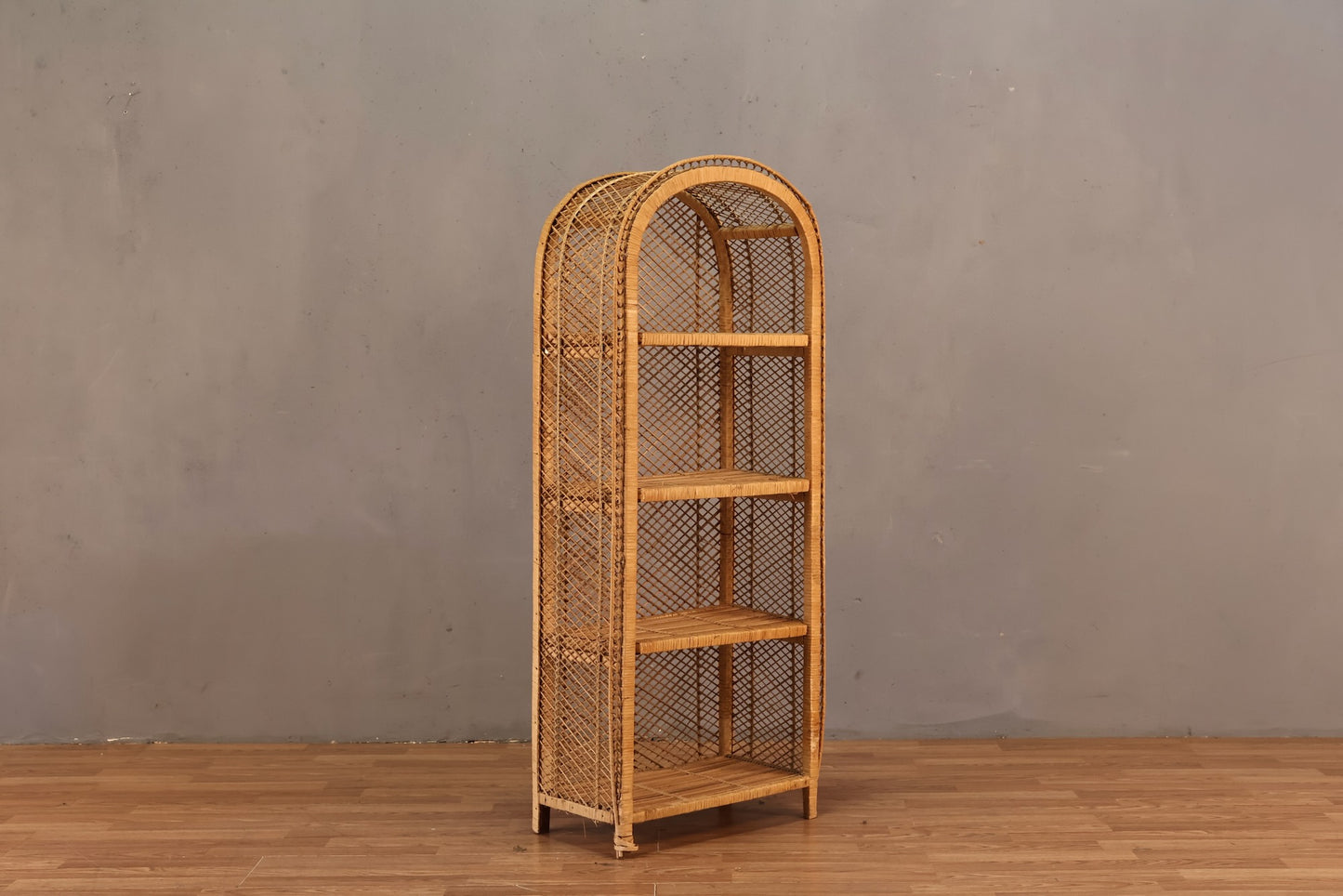Slim Woven Arched 4-Tier Shelf