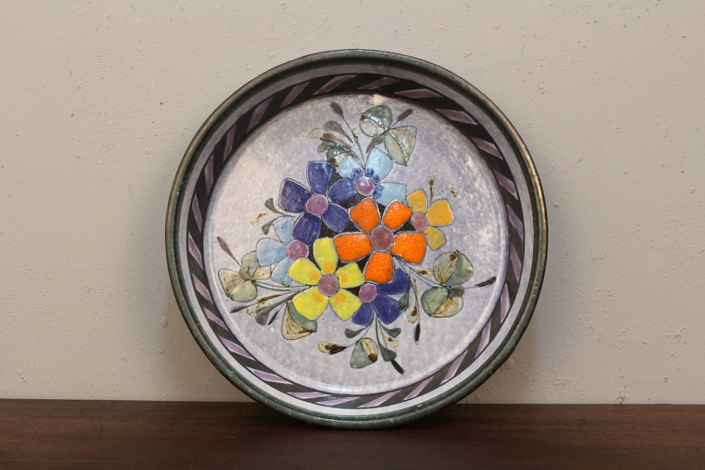 Large Portuguese Floral Ceramic Tray