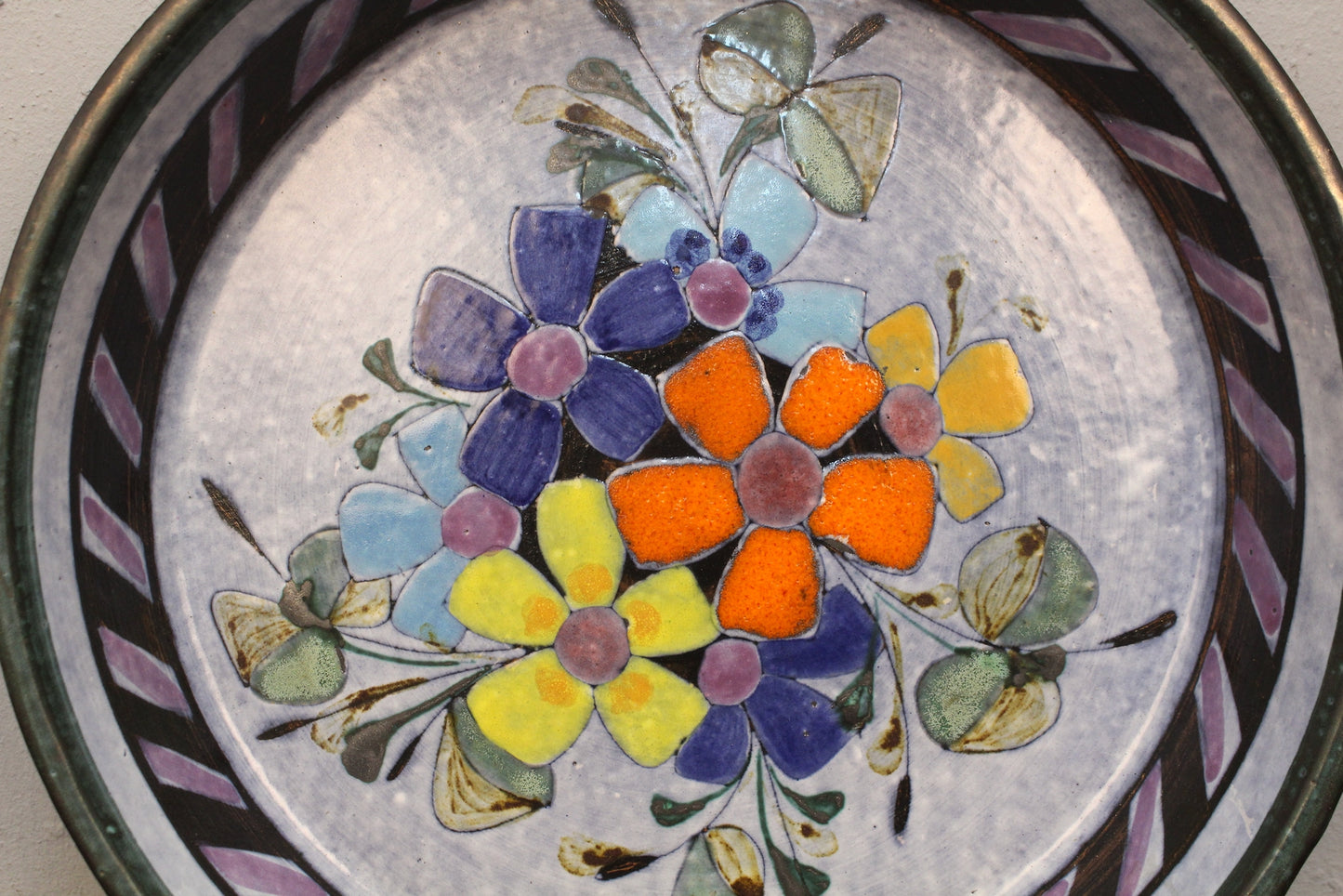 Large Portuguese Floral Ceramic Tray