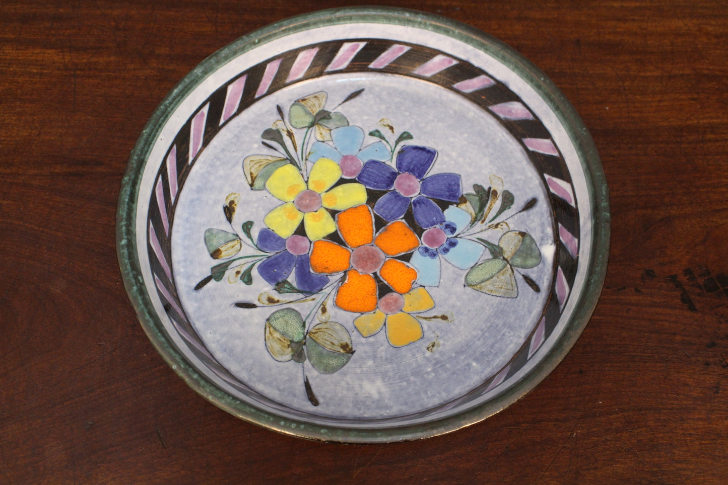 Large Portuguese Floral Ceramic Tray