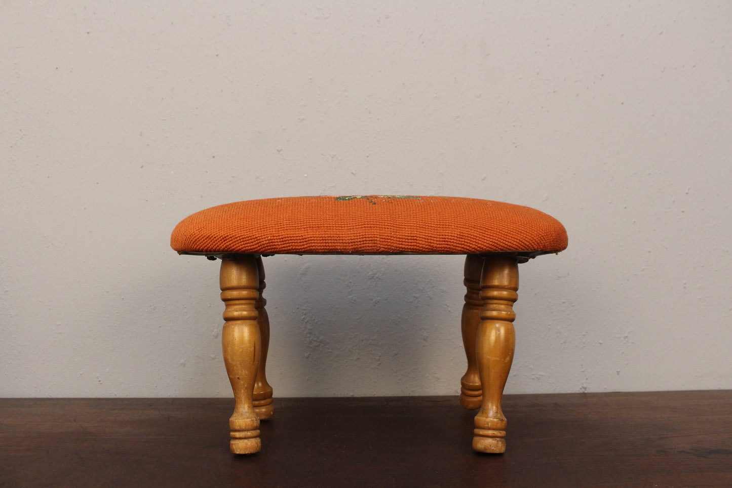 Petite Floral Needlepoint Stool