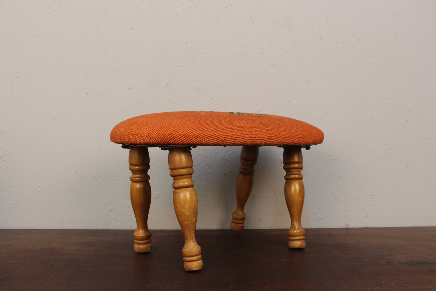 Petite Floral Needlepoint Stool