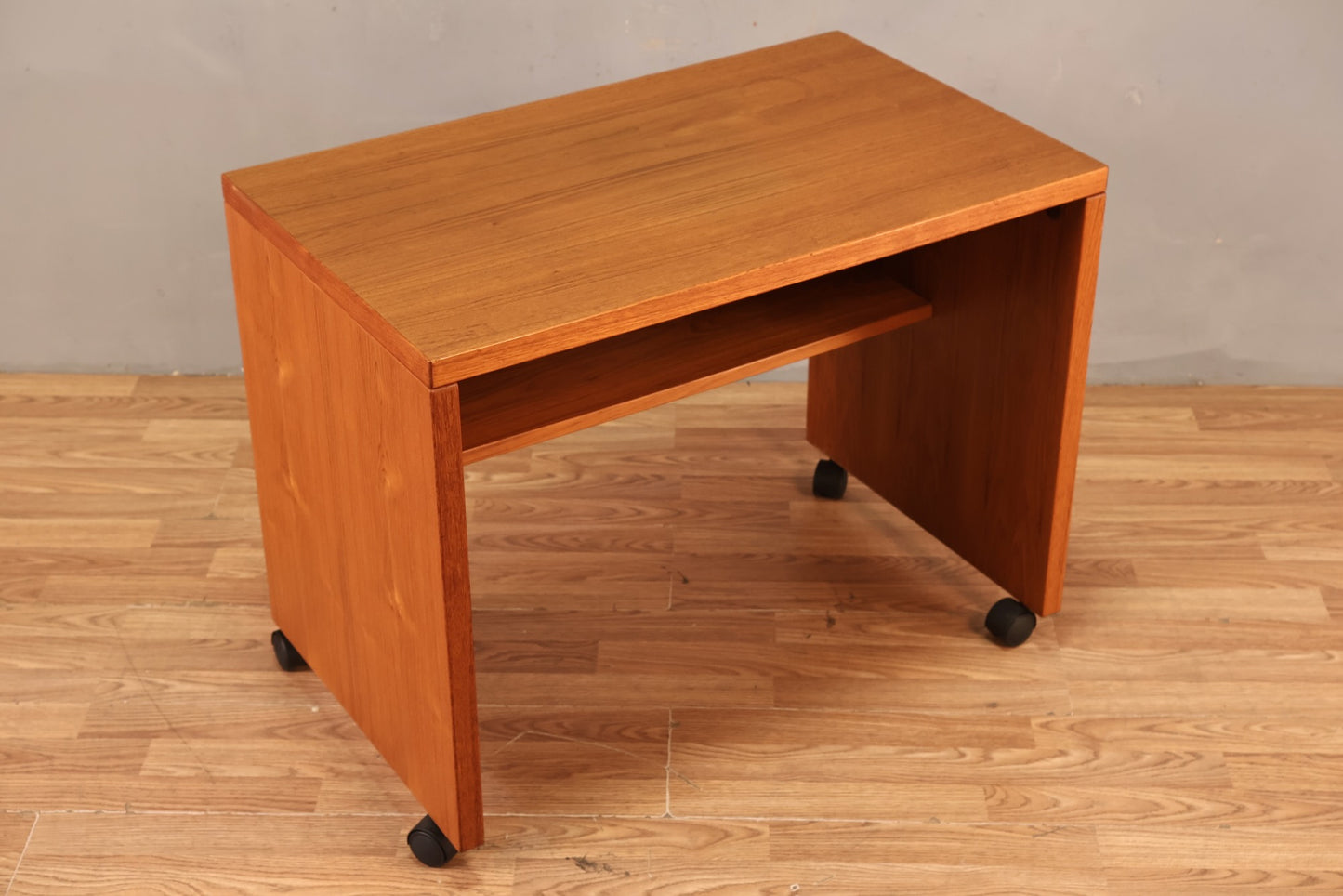 Small Teak Rolling Desk