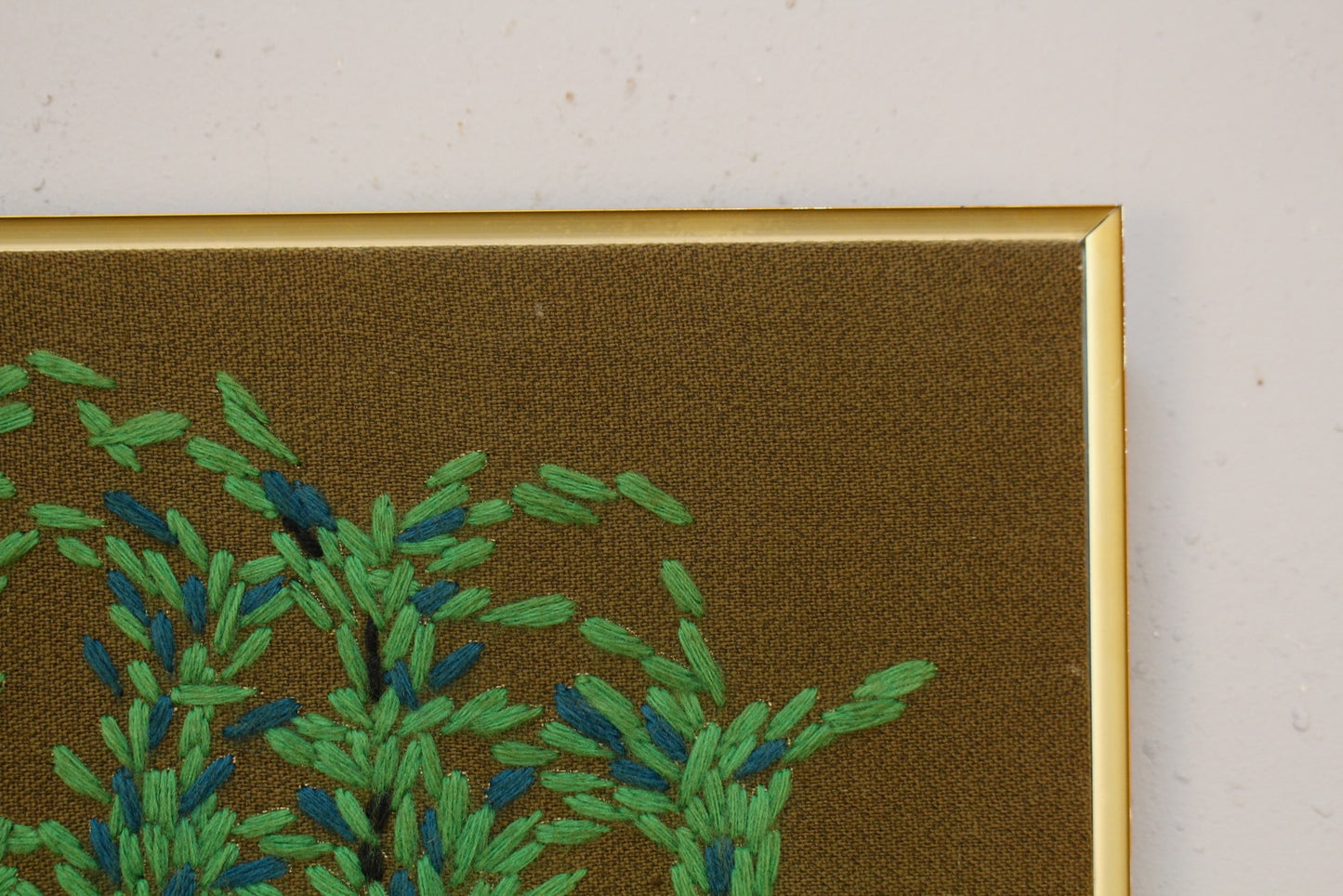 1970s "Weeping Willow" Embroidered Art