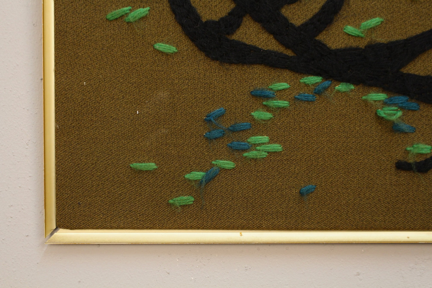 1970s "Weeping Willow" Embroidered Art