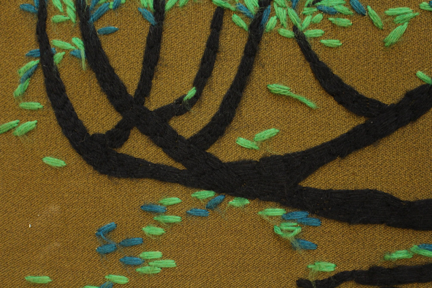 1970s "Weeping Willow" Embroidered Art