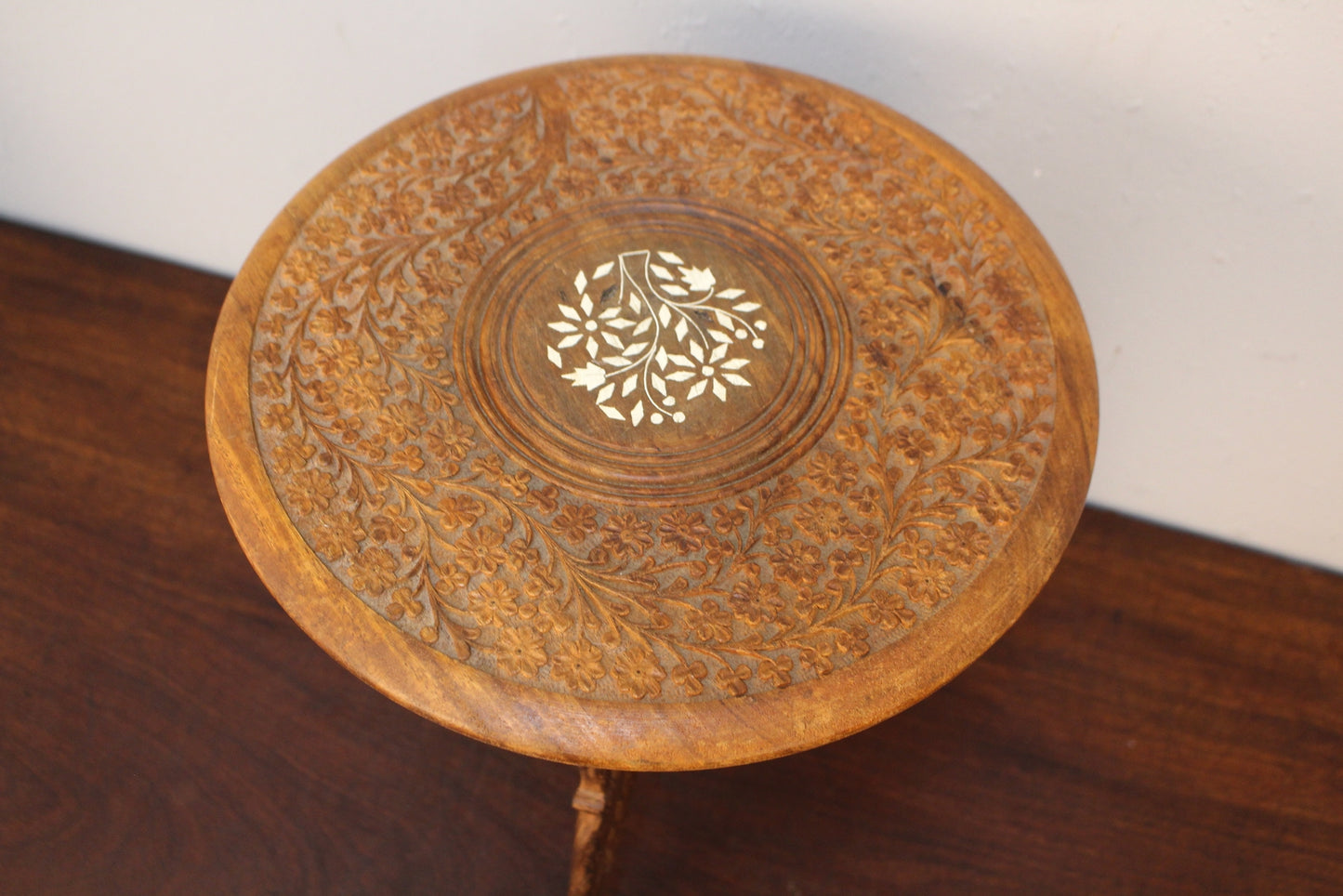 Small Indian Carved Plant Stand