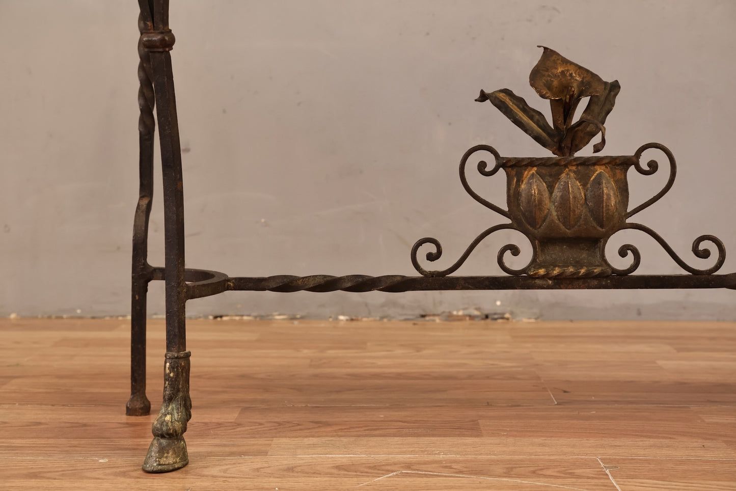 Slim Wrought Iron & Marble Console Table - ONLINE ONLY
