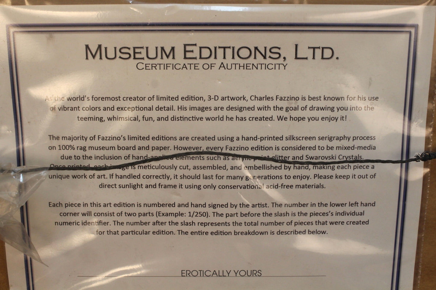 Small "Erotically Yours" Charles Fazzino 3-D Art