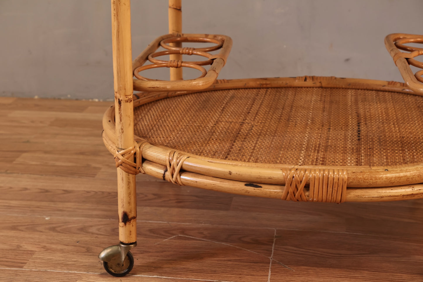 Rattan 2-Tier Bar Cart