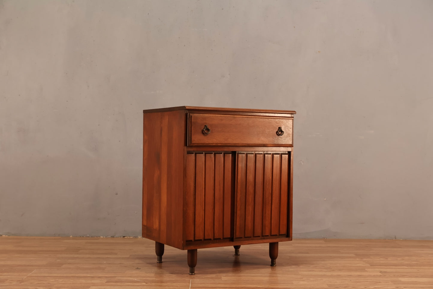 Petite Ribbed Sliding-Door Cabinet