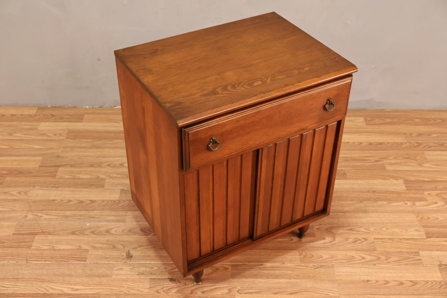 Petite Ribbed Sliding-Door Cabinet