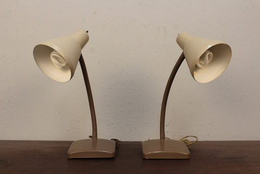 Taupe Metal Gooseneck Table Lamp
