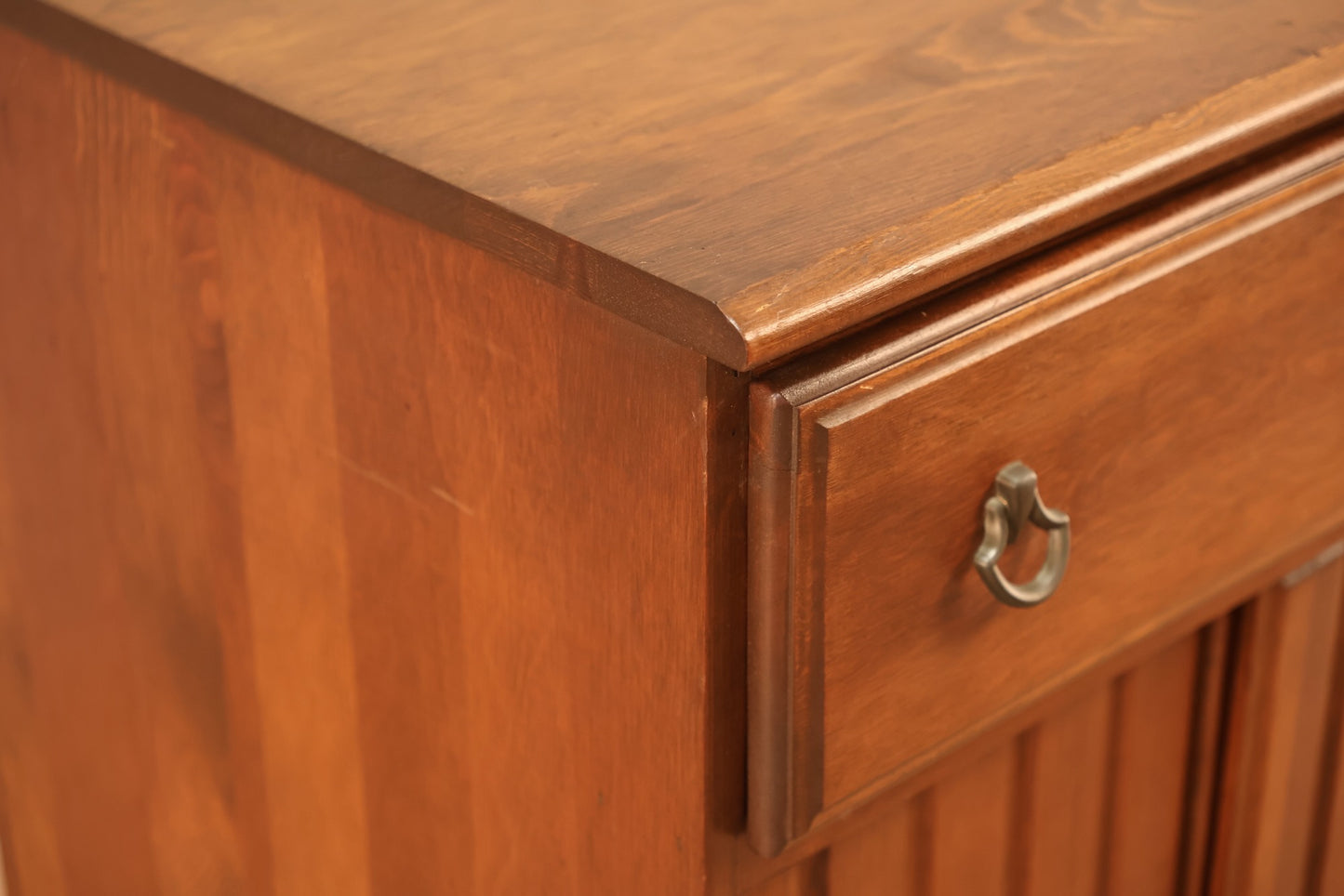 Petite Ribbed Sliding-Door Cabinet