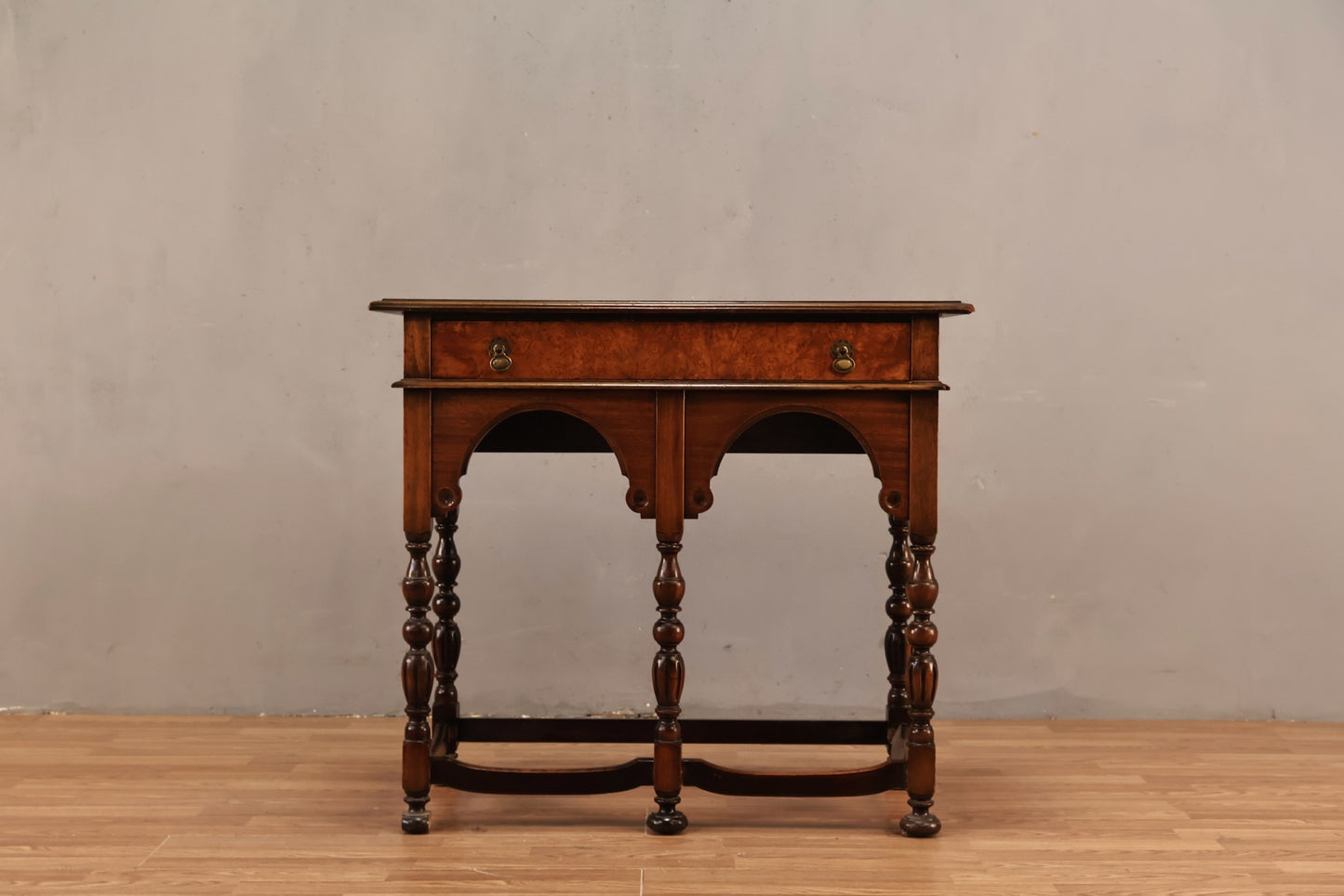 Arched Burl 1-Drawer Console Table - ONLINE ONLY