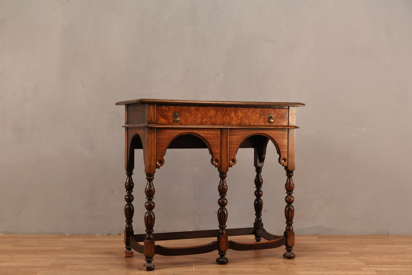 Arched Burl 1-Drawer Console Table - ONLINE ONLY