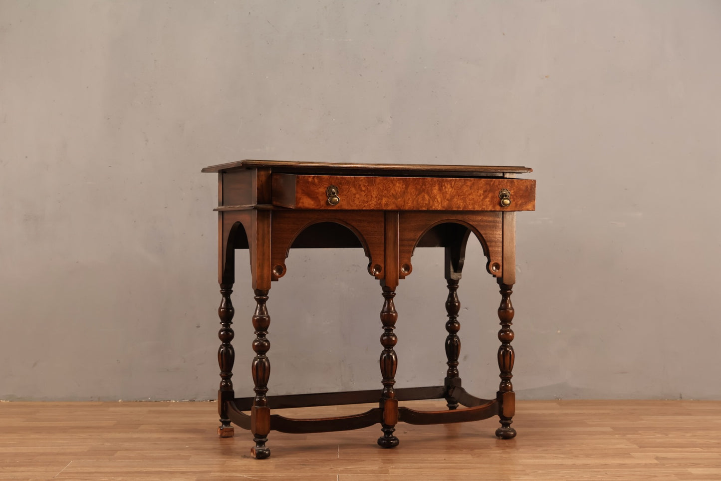 Arched Burl 1-Drawer Console Table - ONLINE ONLY