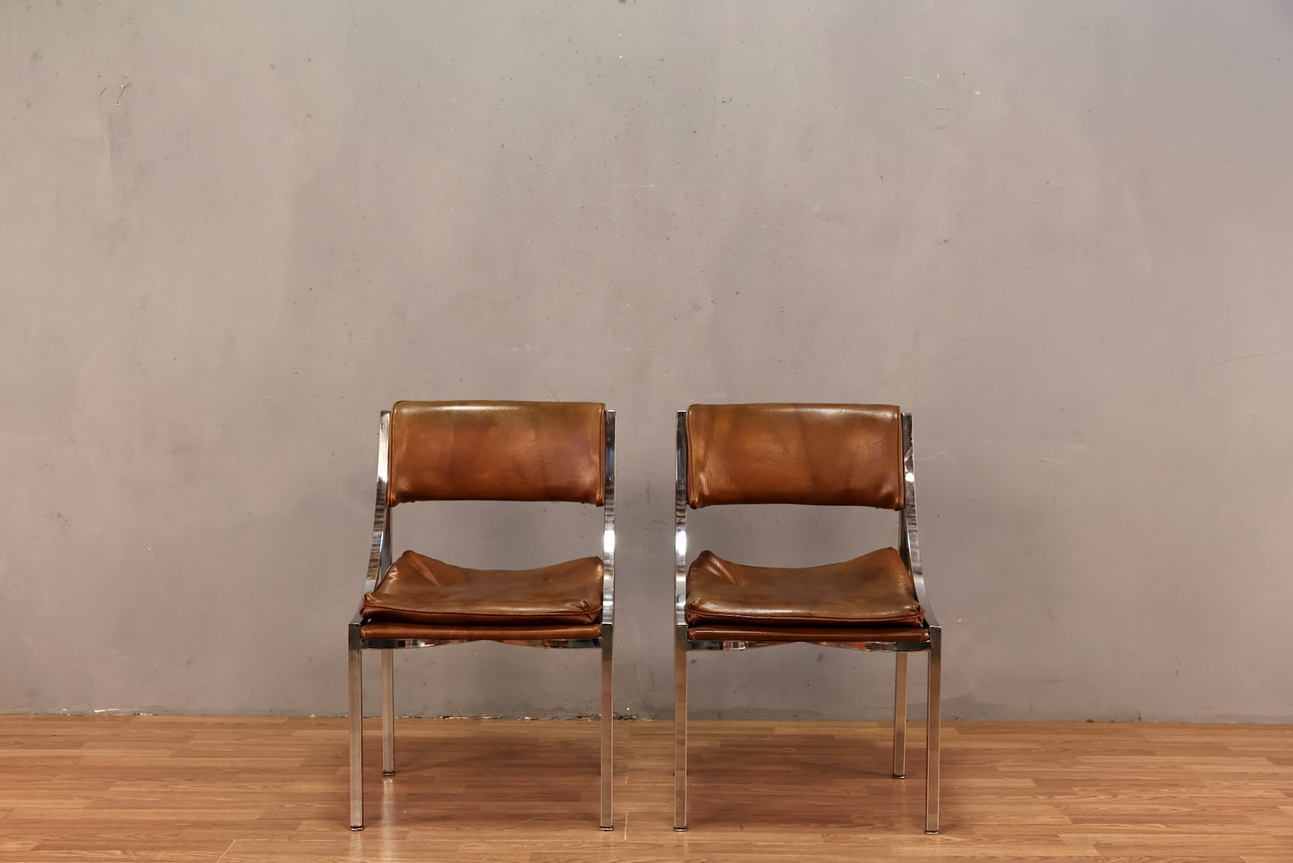 Howell Toffee Vinyl & Chrome Side Chair - ONLINE ONLY
