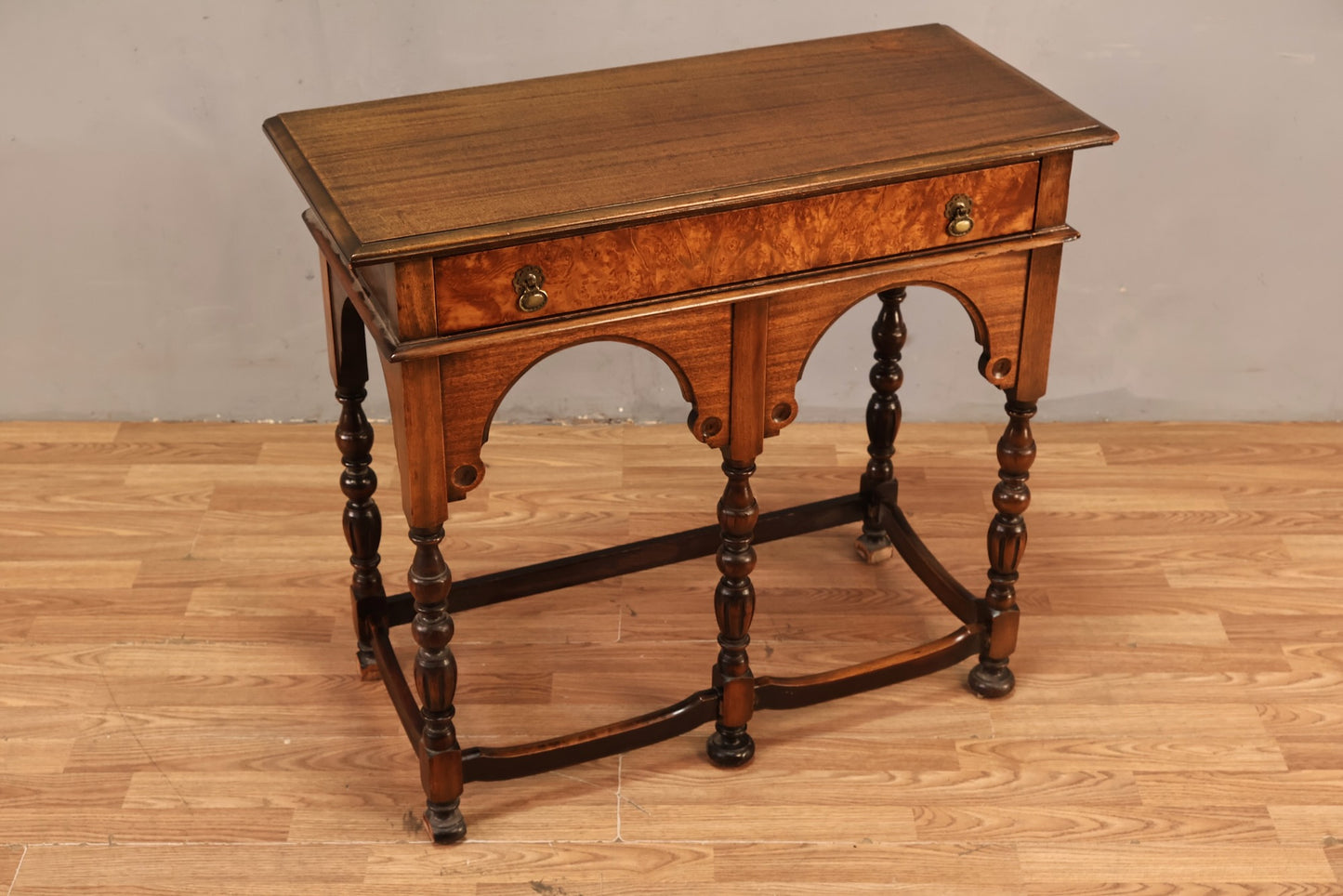 Arched Burl 1-Drawer Console Table - ONLINE ONLY