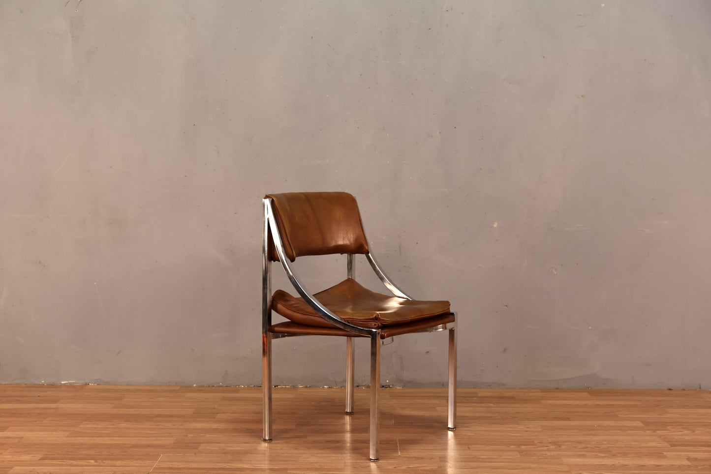 Howell Toffee Vinyl & Chrome Side Chair - ONLINE ONLY