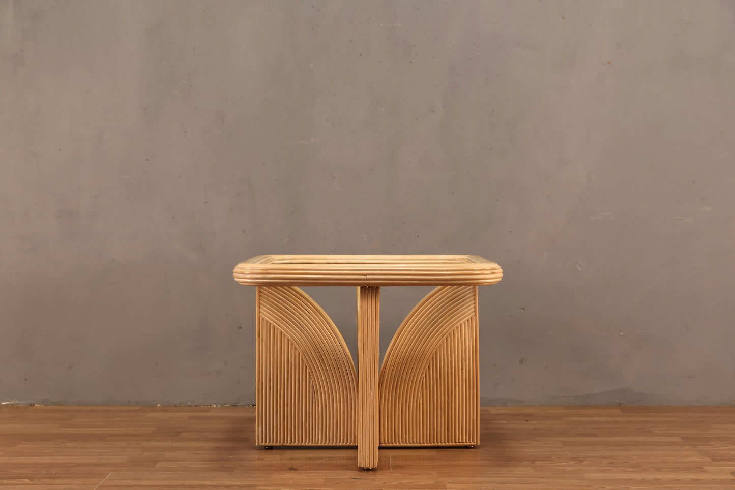 Blonde Reed & Glass End Table - ONLINE ONLY