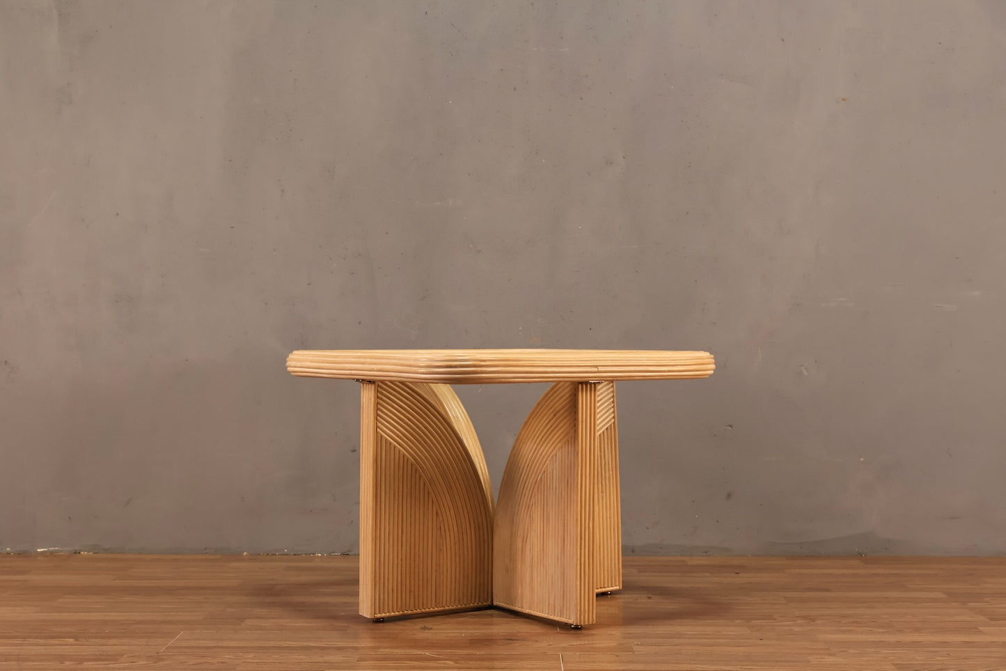 Blonde Reed & Glass End Table - ONLINE ONLY