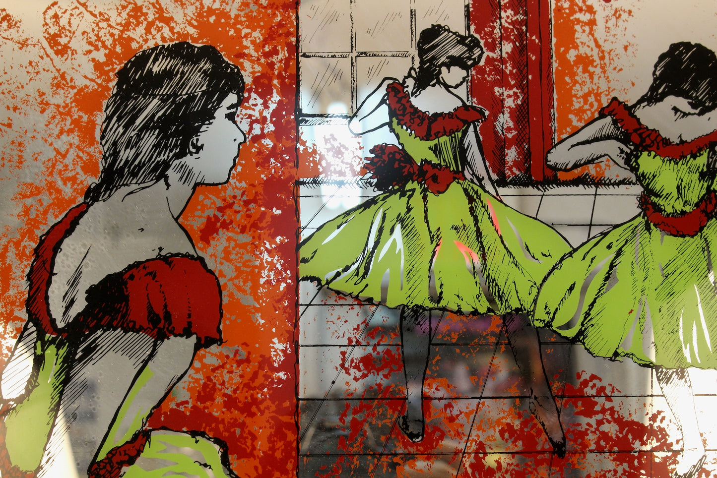 "Beauvignot" Painted Mirror Art