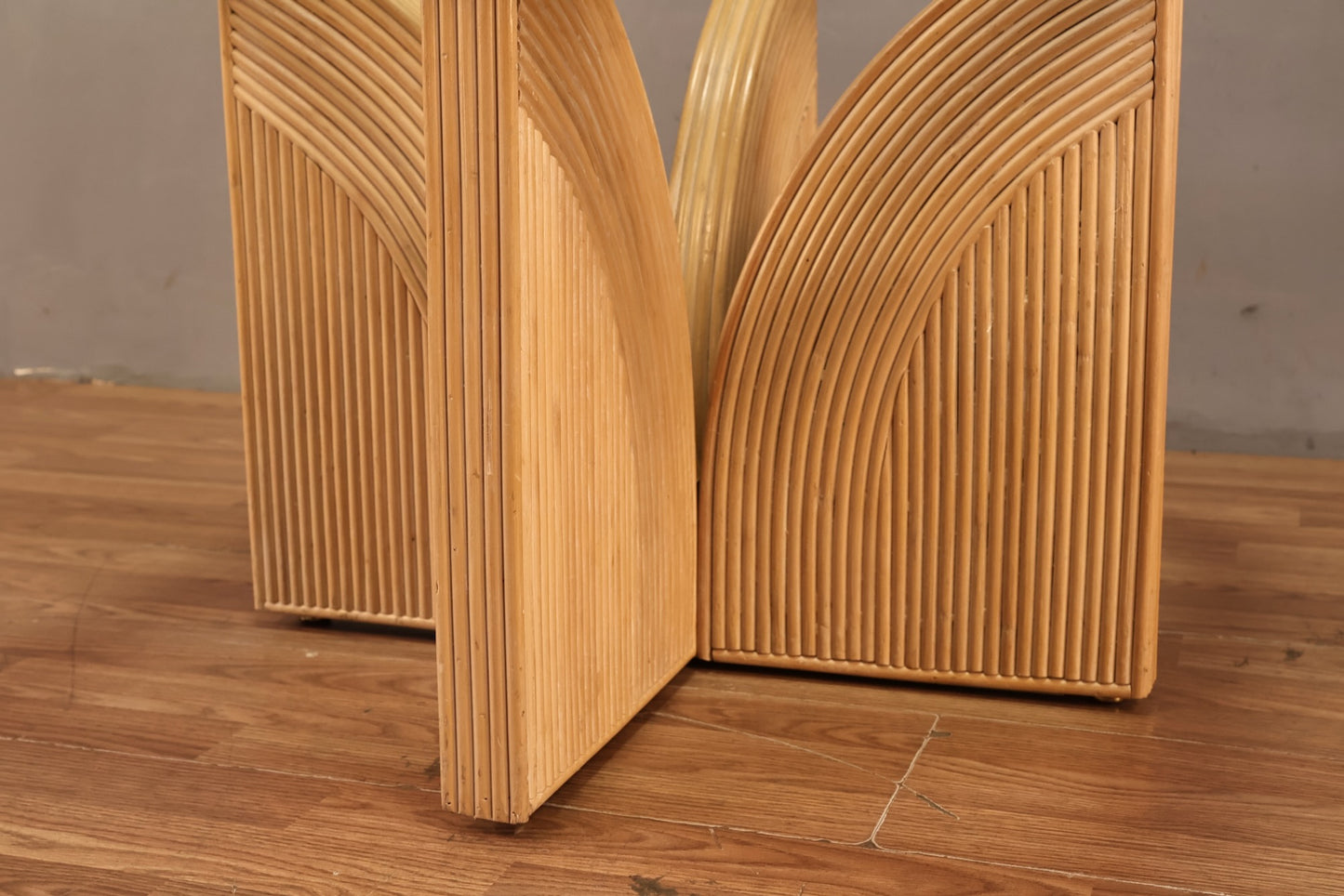 Blonde Reed & Glass End Table - ONLINE ONLY