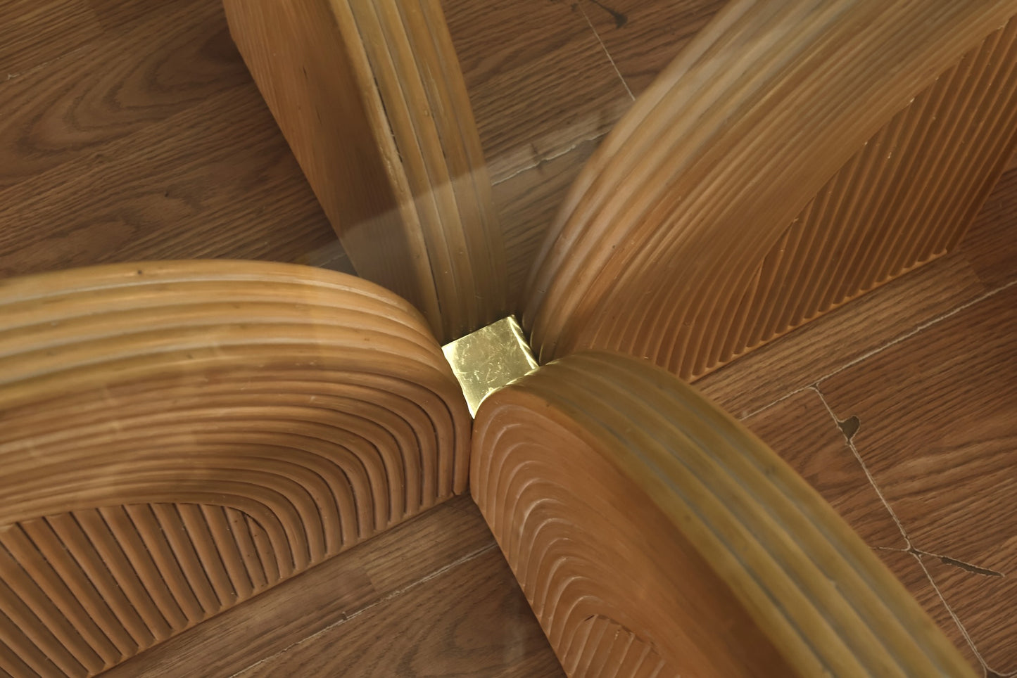 Blonde Reed & Glass End Table - ONLINE ONLY