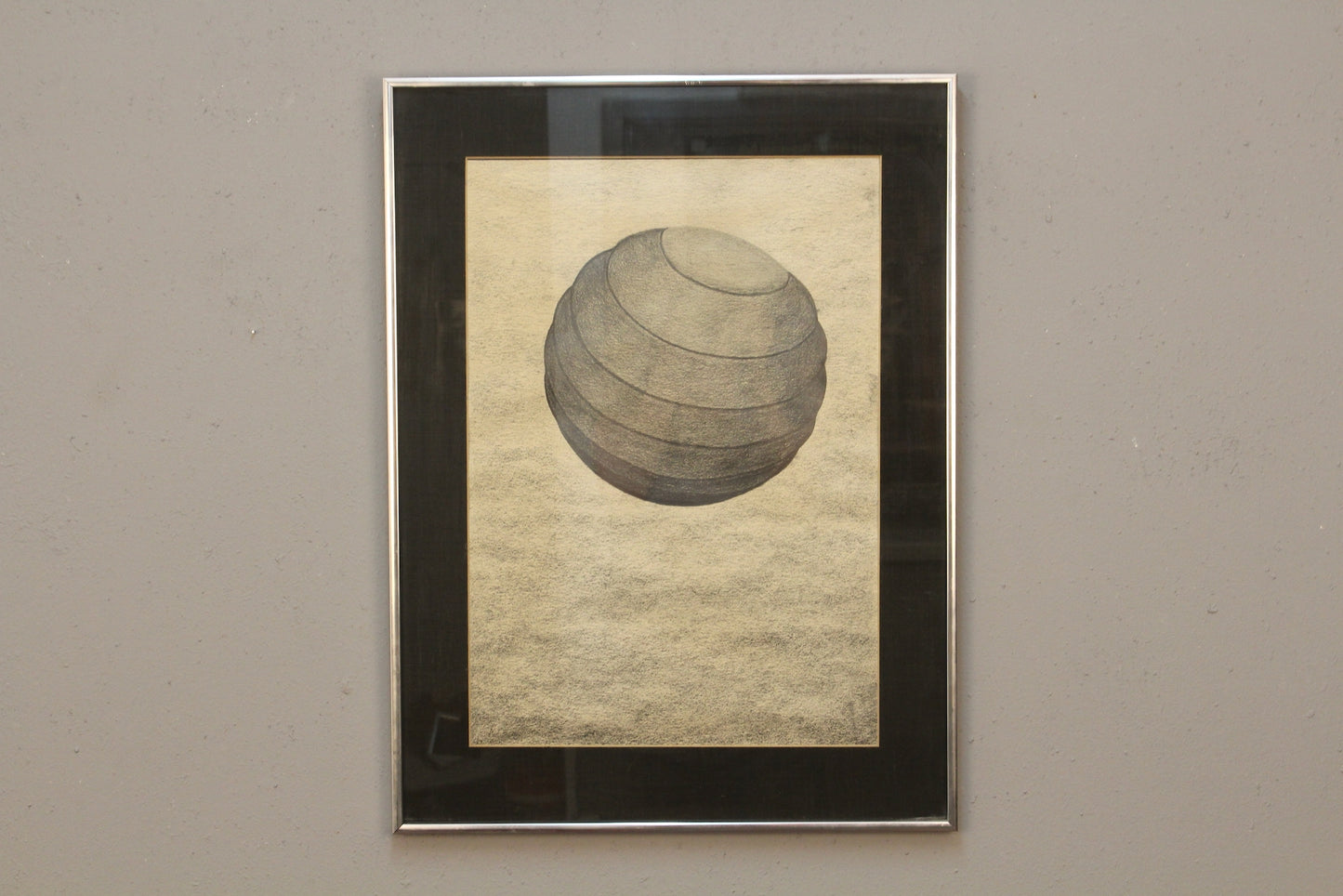 1980s Abstract Graphite Drawing