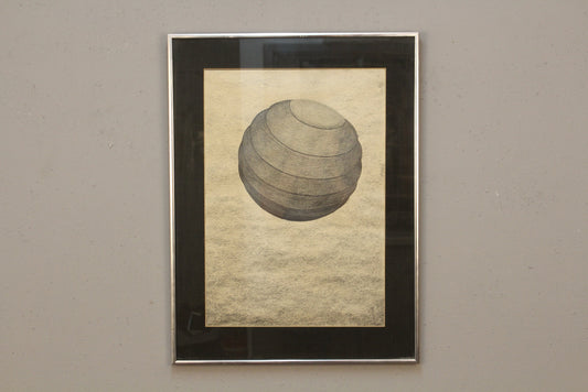 1980s Abstract Graphite Drawing