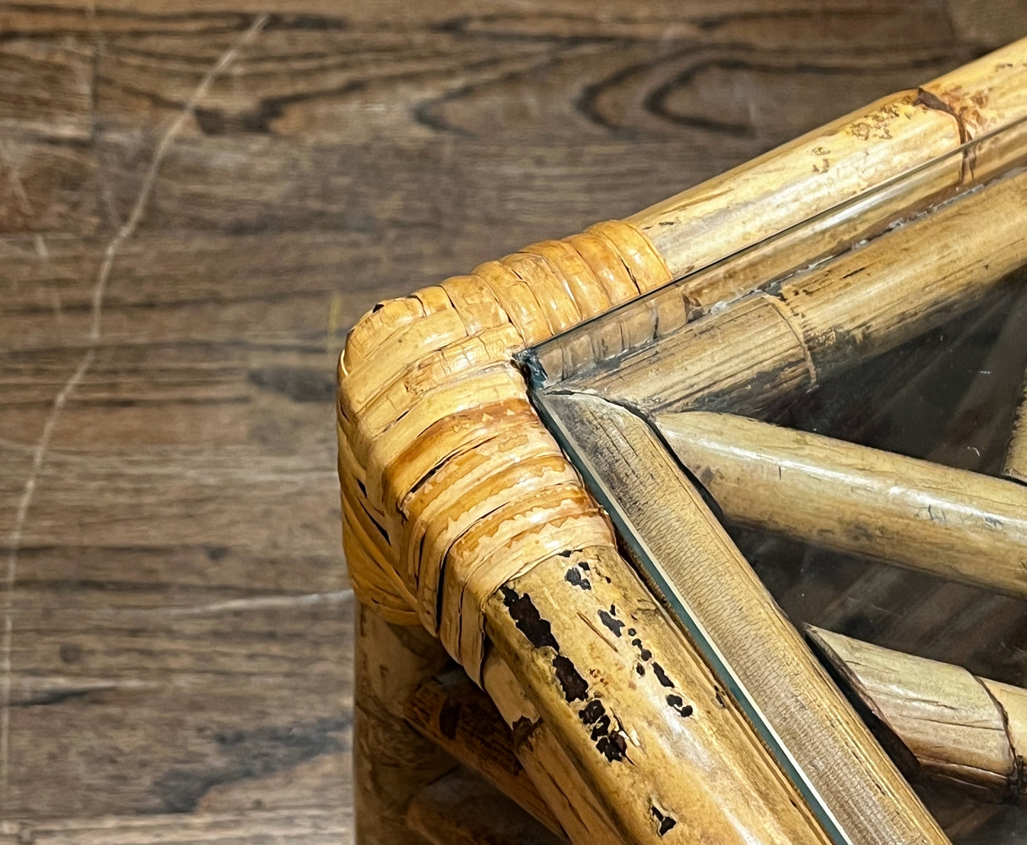 Bamboo & Glass Square End Table