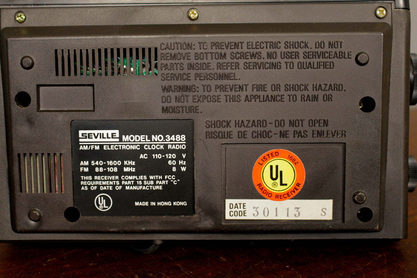1980s Seville Clock Radio