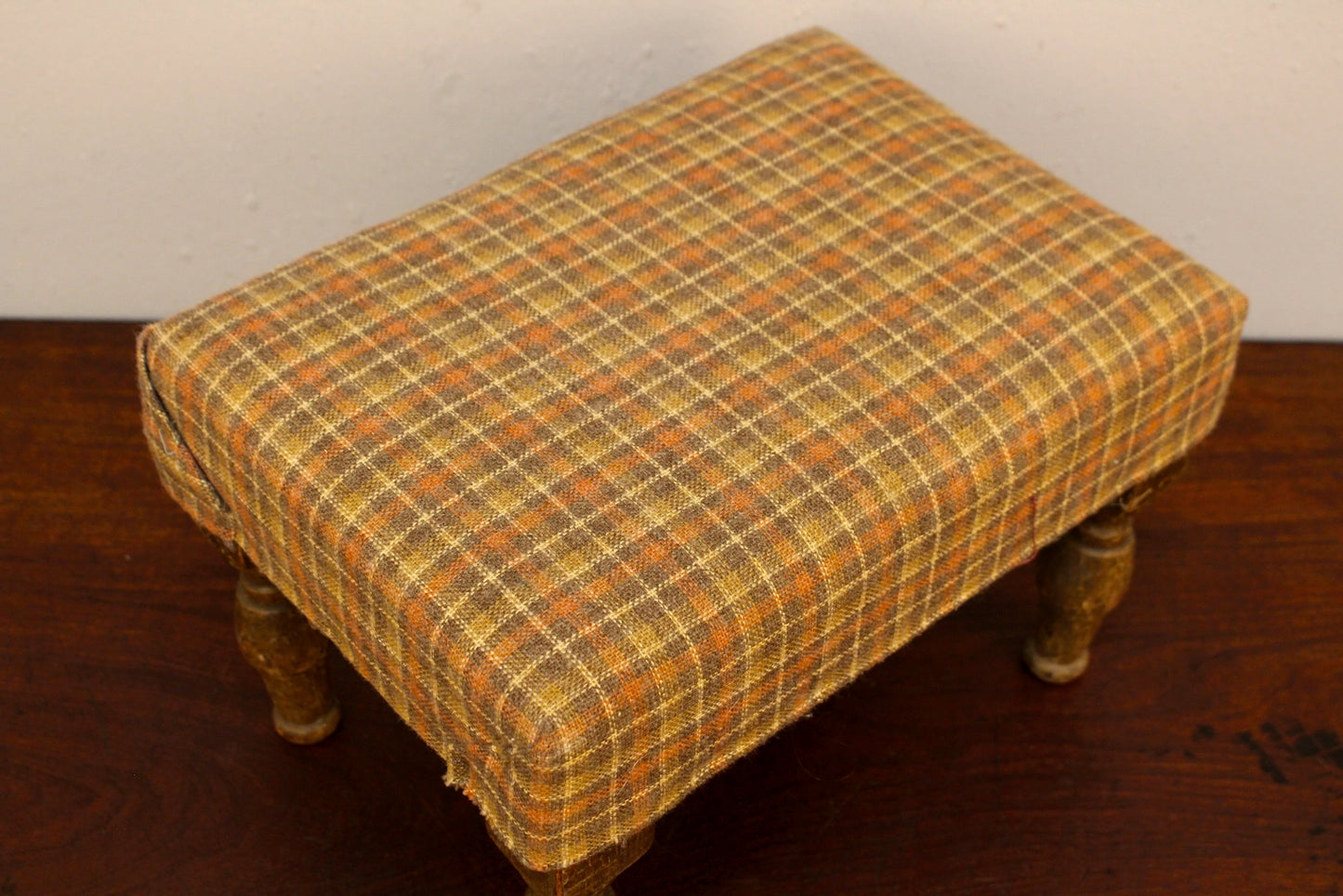 Antique Plaid Footstool