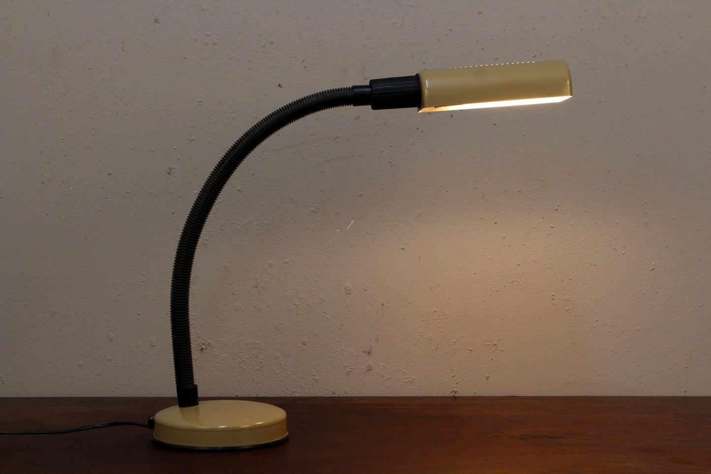 Italian Taupe Gooseneck Desk Lamp