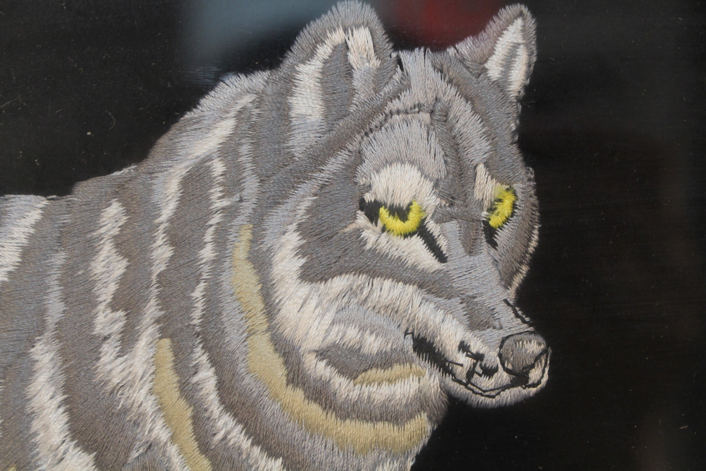 "Wolves At Night" Embroidered Artwork