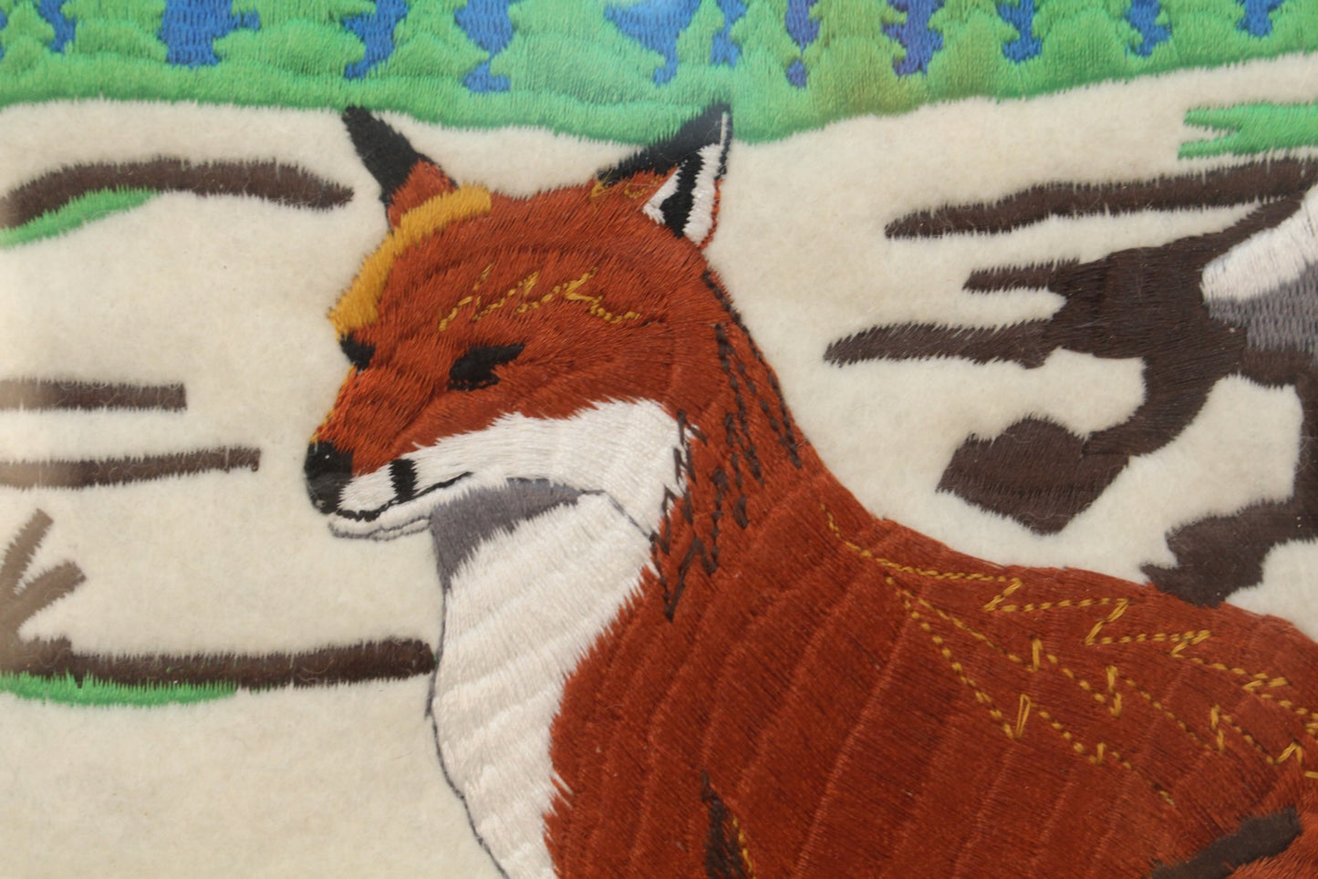 "The Red Fox" Embroidered Artwork