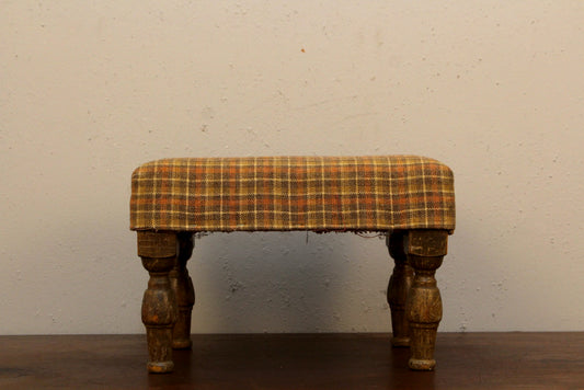 Antique Plaid Footstool