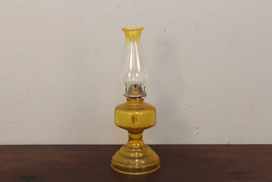 Amber Glass Hurricane Lamp