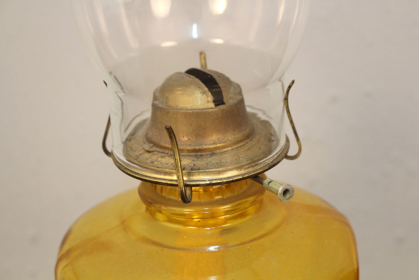 Amber Glass Hurricane Lamp